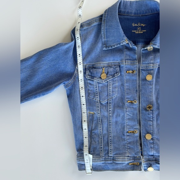 Lilly Pulitzer Seaspray Denim Jacket w Gold Buttons, XS - Picture 7 of 9